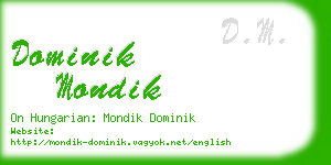 dominik mondik business card